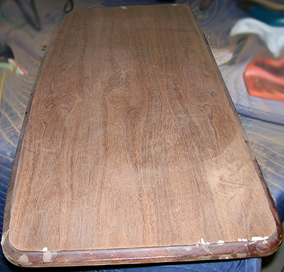 Damage to the bench top finish was extensive.