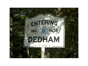Entering Dedham, MA