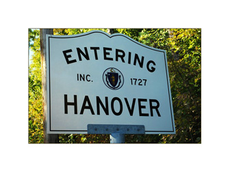 Entering Hanover, MA