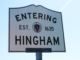 Entering Hingham, MA
