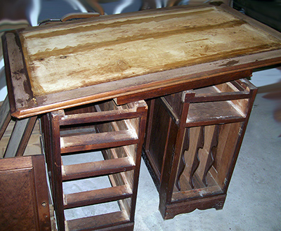 This desk is a family heirloom used in a doctor's home office.